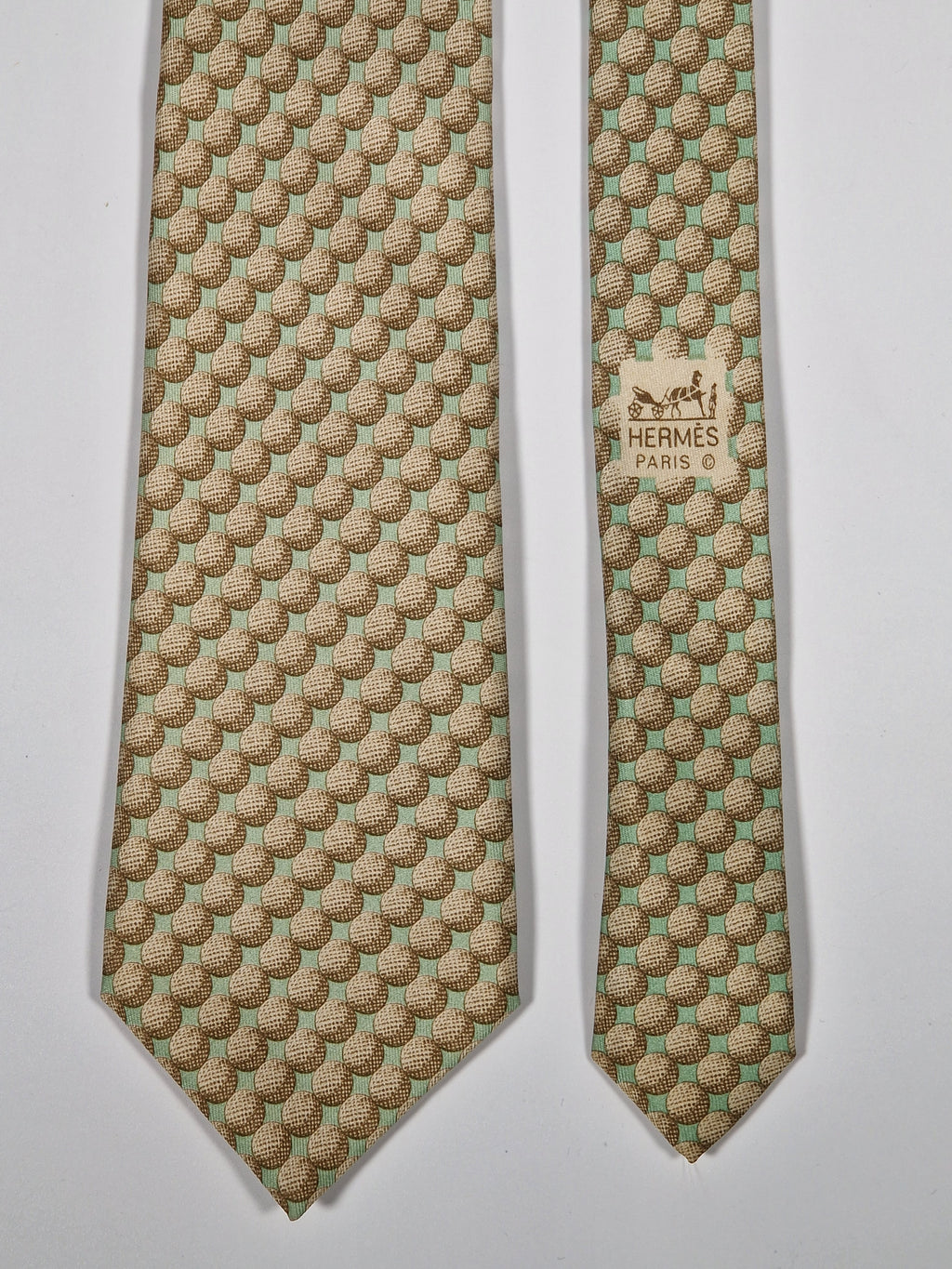 000982 Hermès tie green golf pattern 982 SA
