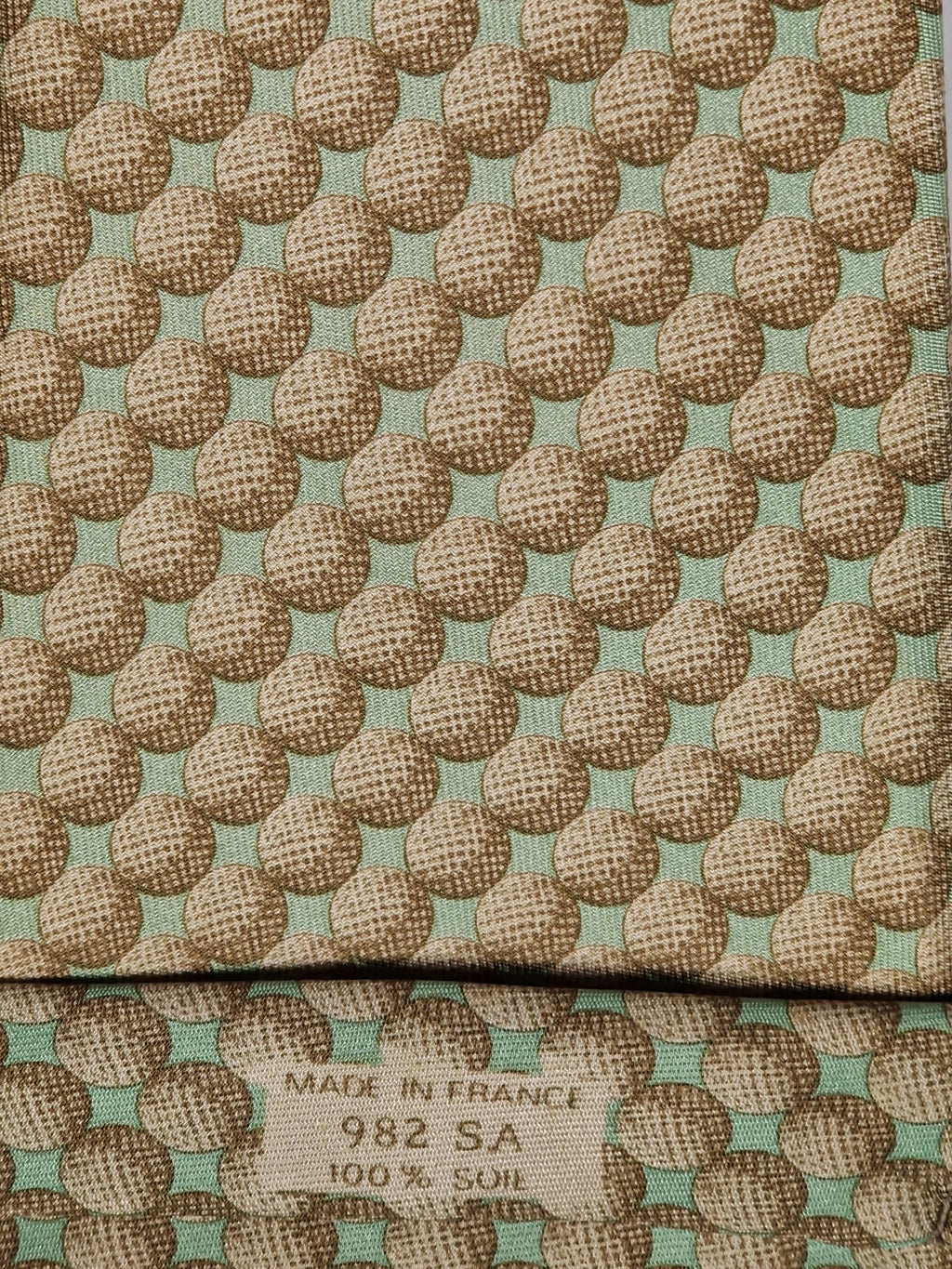 000982 Hermès tie green golf pattern 982 SA