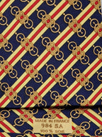 000984 Hermès tie blue equestrian pattern 984 SA