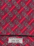 000984 Hermès tie red equestrian pattern 984 SA