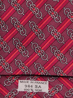 000984 Hermès tie red equestrian pattern 984 SA