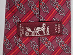 000984 Hermès tie red equestrian pattern 984 SA