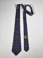 Hermès silk tie blue tennis pattern 985 SA