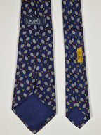 Hermès silk tie blue tennis pattern 985 SA