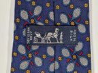 Hermès silk tie blue tennis pattern 985 SA