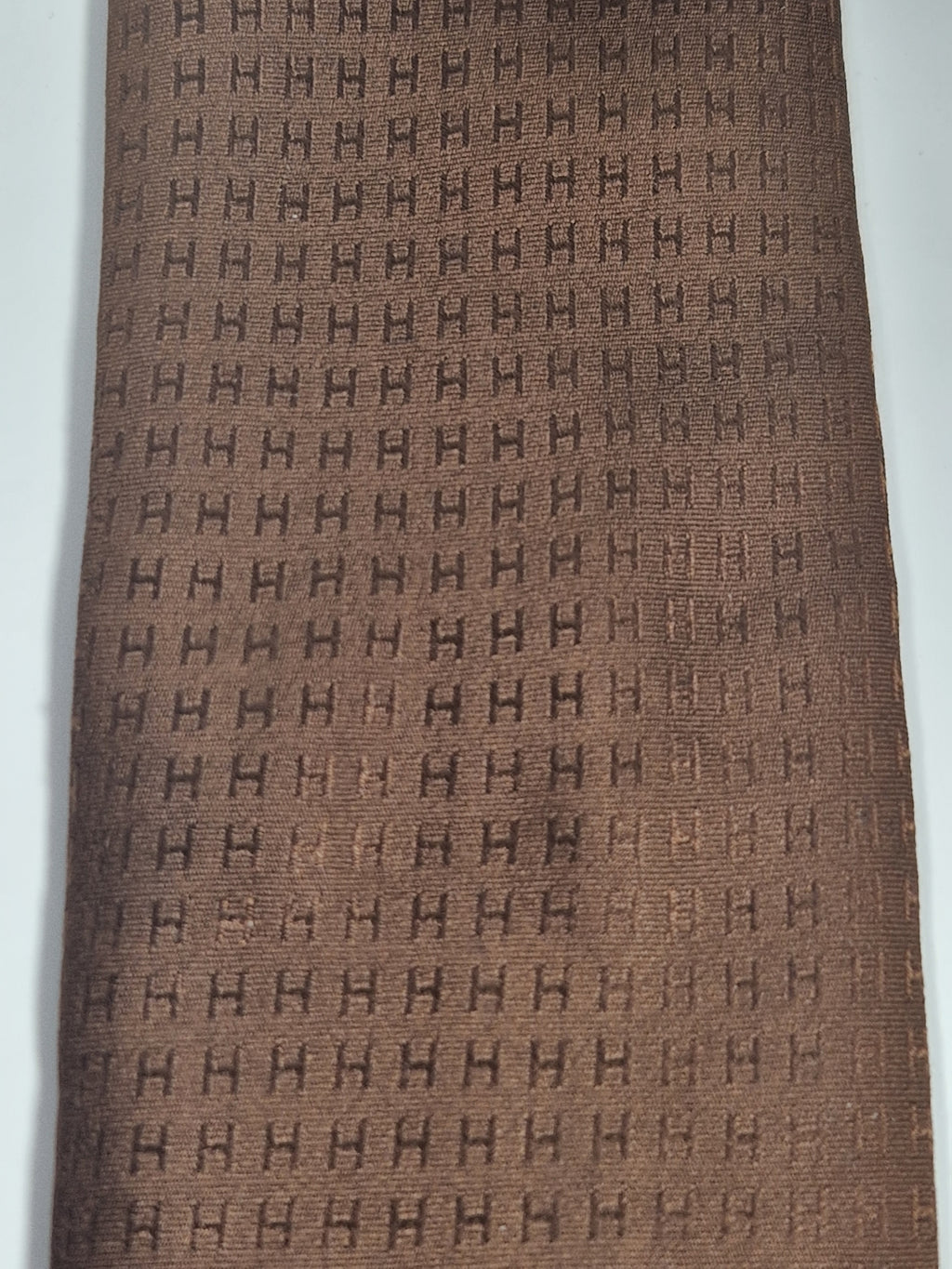 Hermés Brown Faconnee H Tie