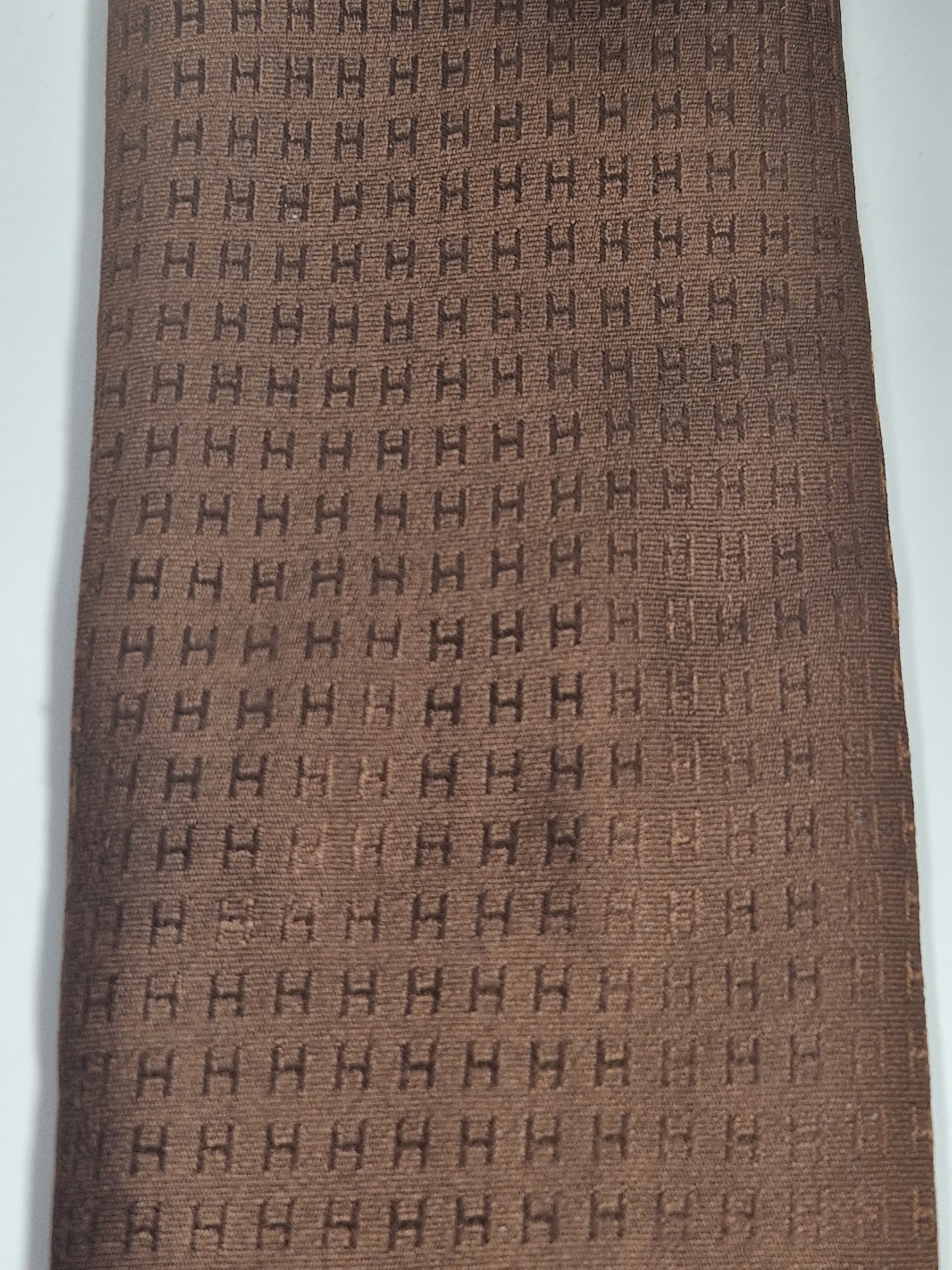Hermés Brown Faconnee H Tie