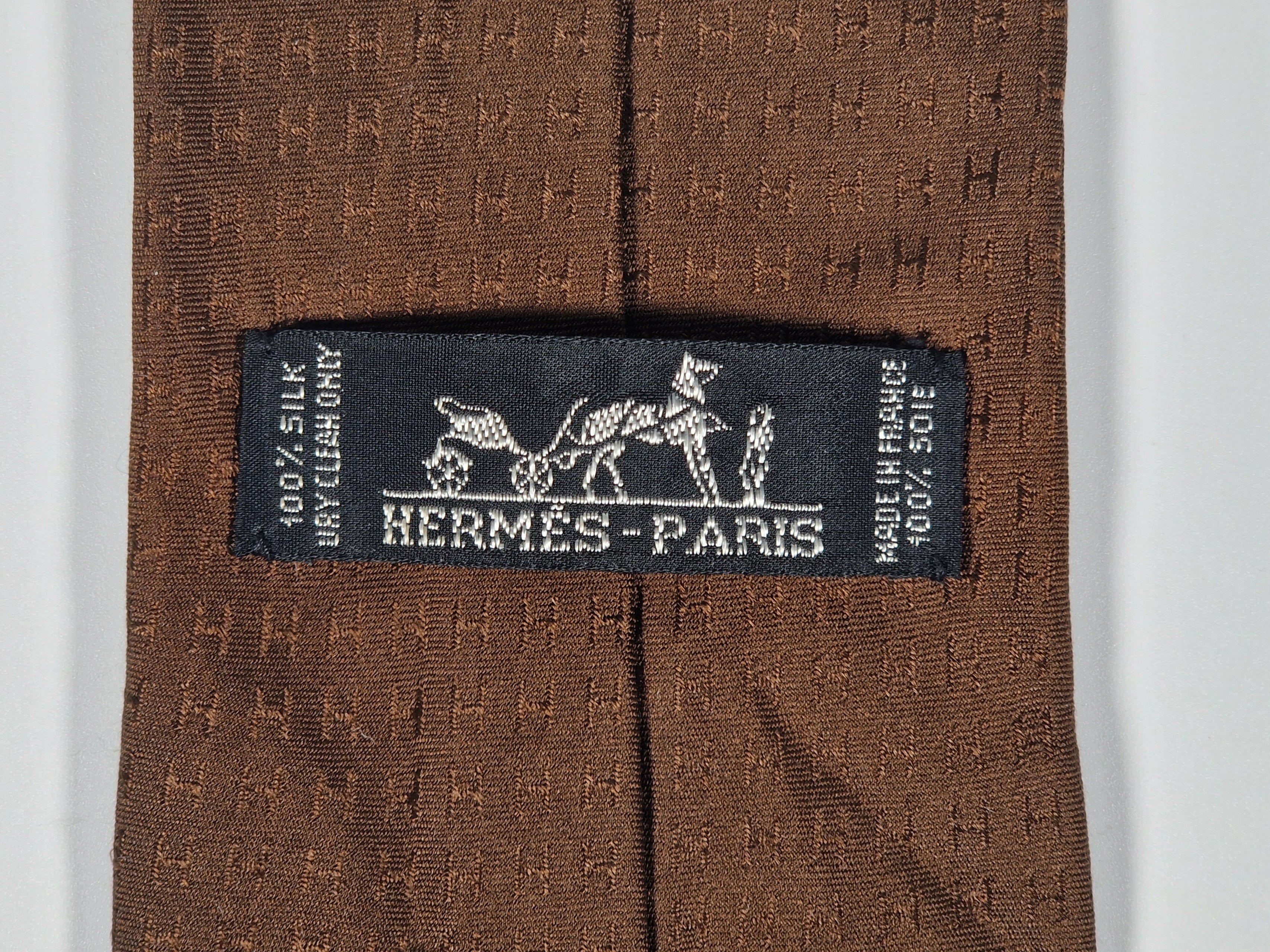 Hermés Brown Faconnee H Tie