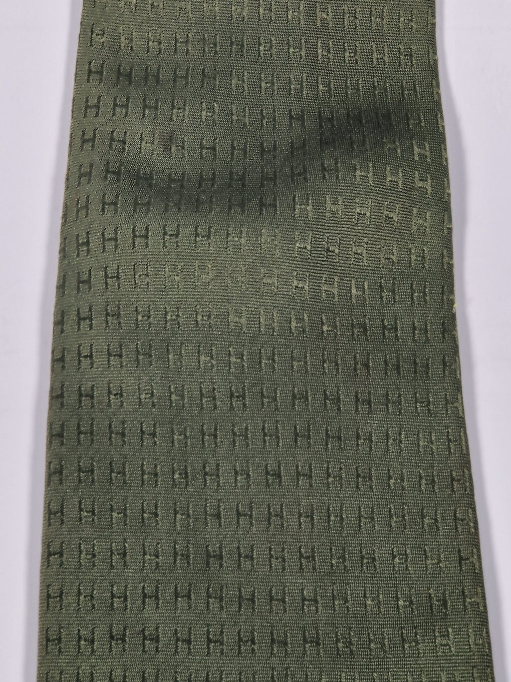 Hermés Green Faconnee H Tie