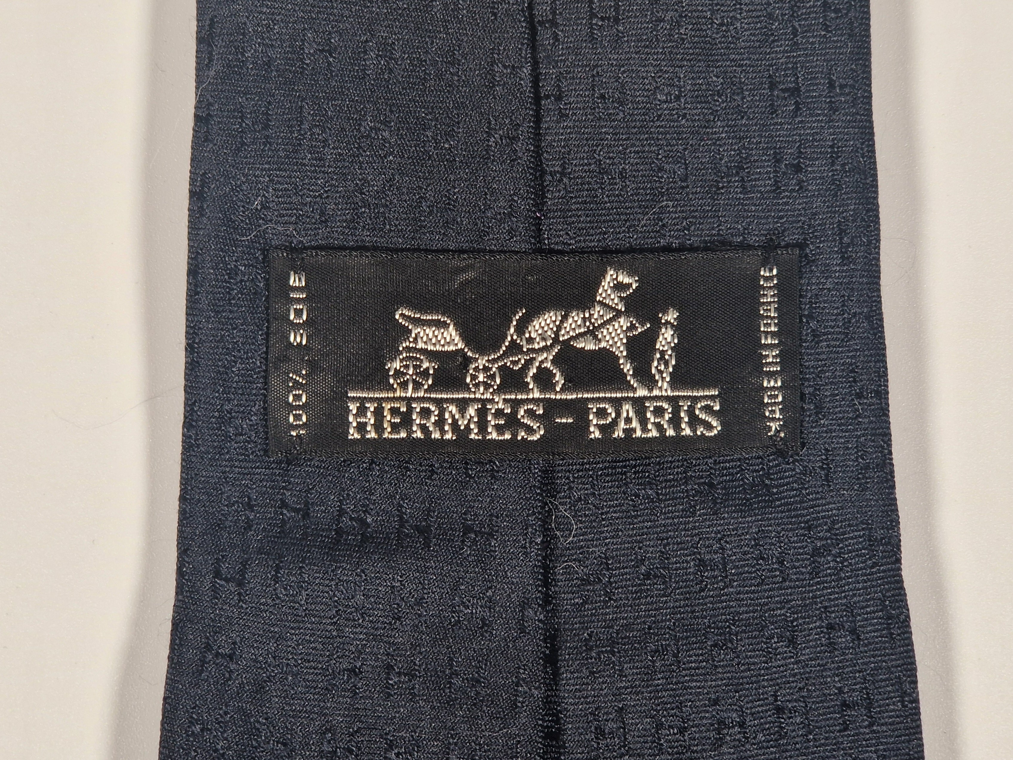 Hermés Black Faconnee H Tie