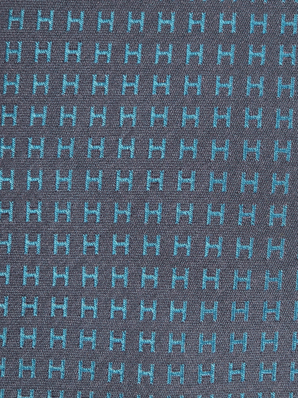 Hermés Blue metallic Faconnee H Tie