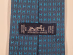 Hermés Blue metallic Faconnee H Tie