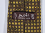 Hermés silk tie Brown Yellow metallic Facconee H
