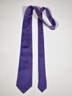 Hermès silk tie purple and pink jaquard Facconee No Code