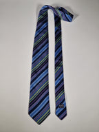 Hermès silk tie blue multicolor striped Hermès No Code tie blue