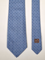 Hermès jaquard silk tie blue H pattern No Code