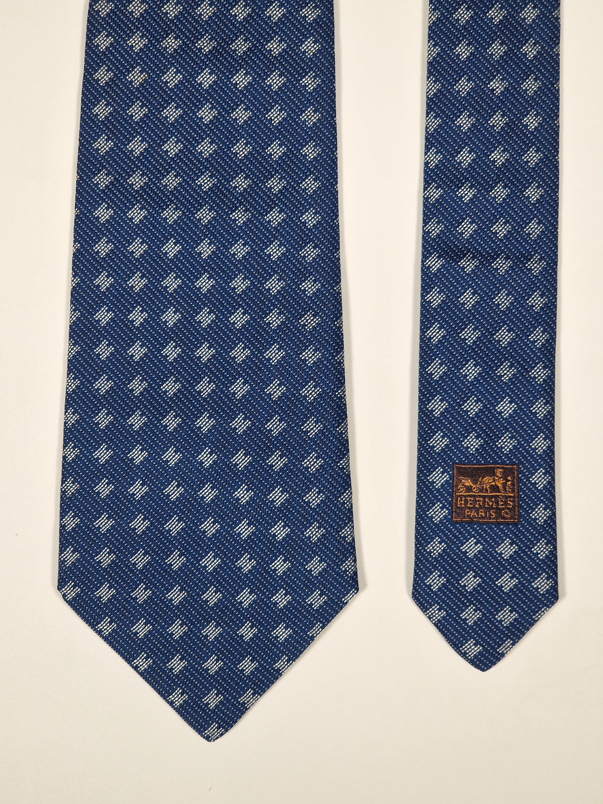 No Code Hermès tie blu H pattern No Code