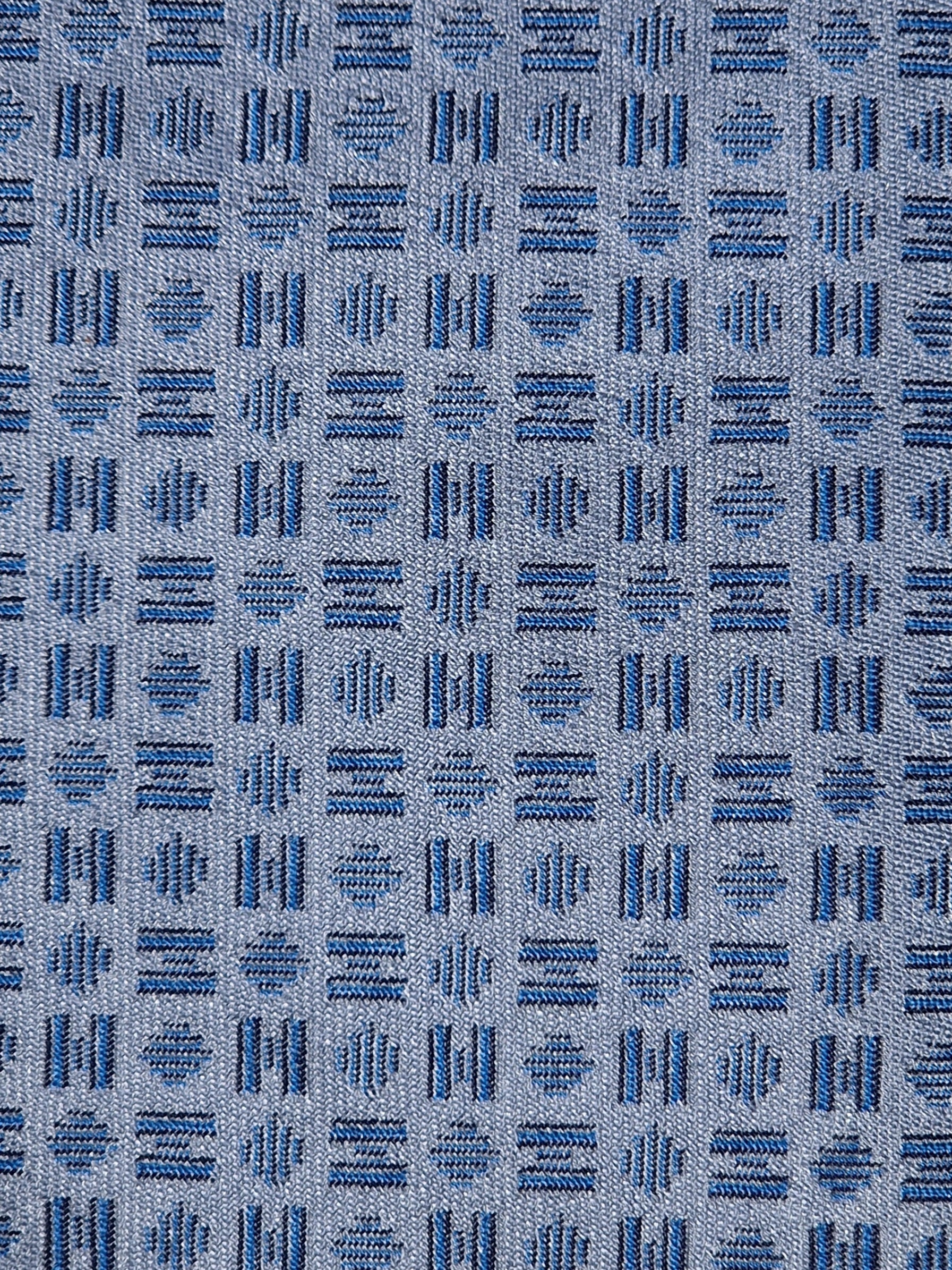 Hermès jaquard silk tie blue H pattern No Code