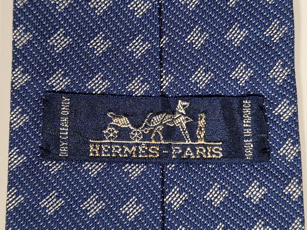 No Code Hermès tie blu H pattern No Code