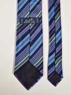 Hermès silk tie blue multicolor striped Hermès No Code tie blue