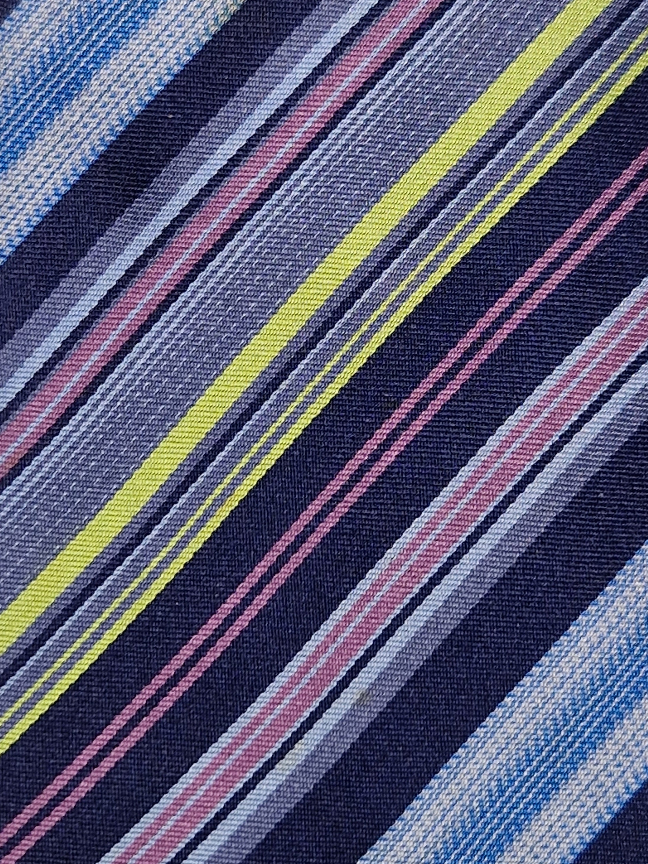Hermès silk tie blue multicolor striped Hermès No Code tie blue