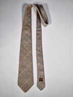 Hermès jaquard silk tie multicolor checker pattern No Code