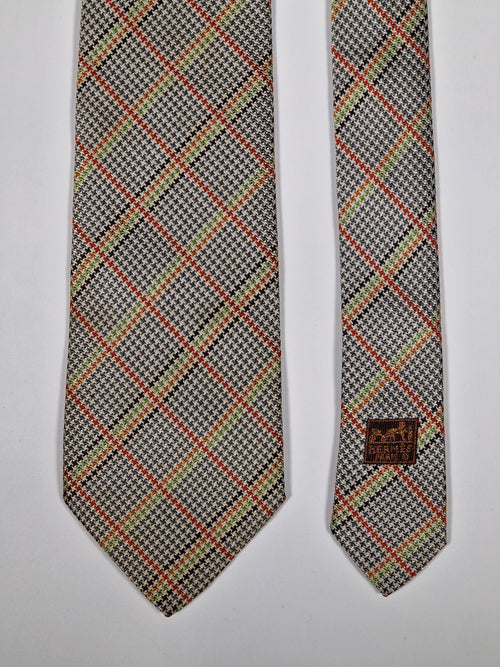 000000 Hermès jaquard silk tie multicolor checker pattern No Code