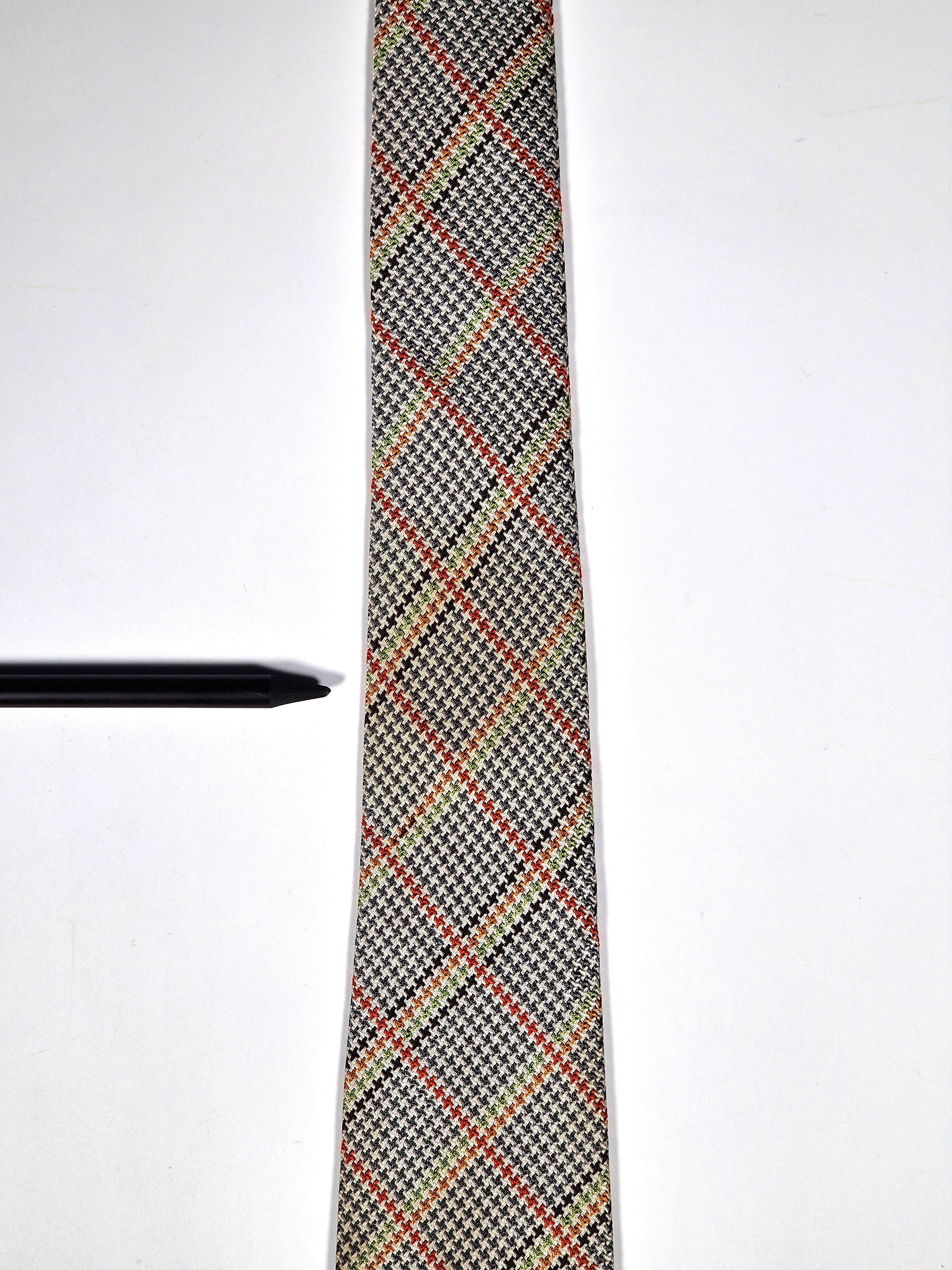 Hermès jaquard silk tie multicolor checker pattern No Code