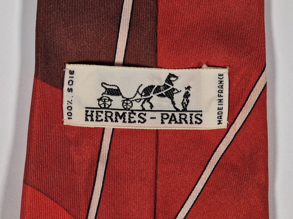 Hermès silk tie red golf scarf pattern No Code