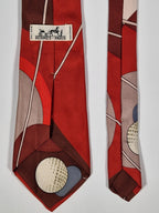 Hermès silk tie red golf scarf pattern No Code