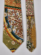 Hermès silk tie flowers trees and rainbow Hermès No Cod tie