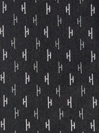 Vintge Hermès jacquard silk tie black H pattern No code
