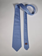 Hermès silk tie blue geometrical pattern No code