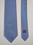 Hermès silk tie blue geometrical pattern No code