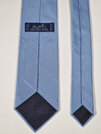 Hermès silk tie blue geometrical pattern No code