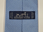 Hermès silk tie blue geometrical pattern No code
