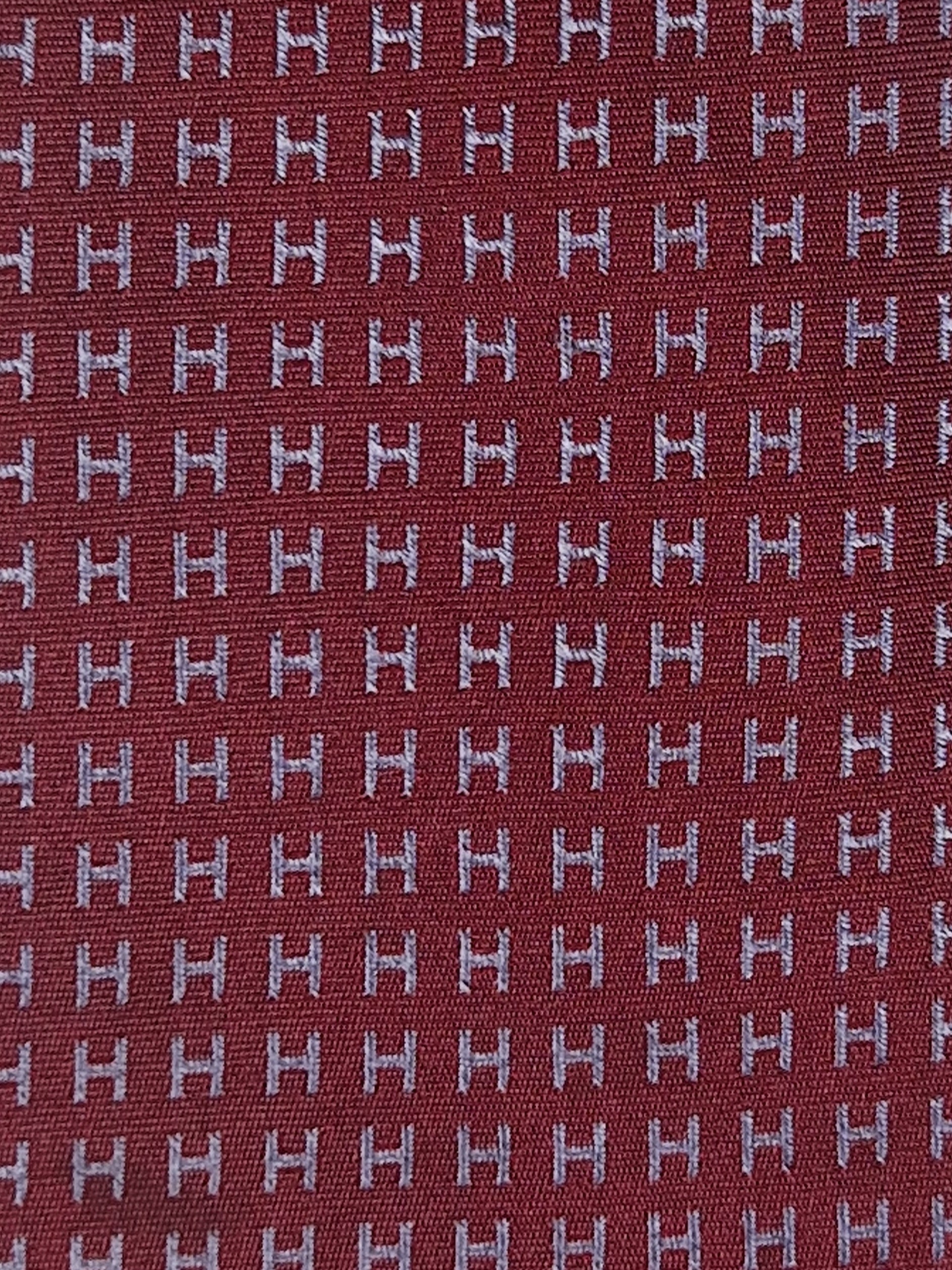 Hermés Red metallic Faconnee H Tie