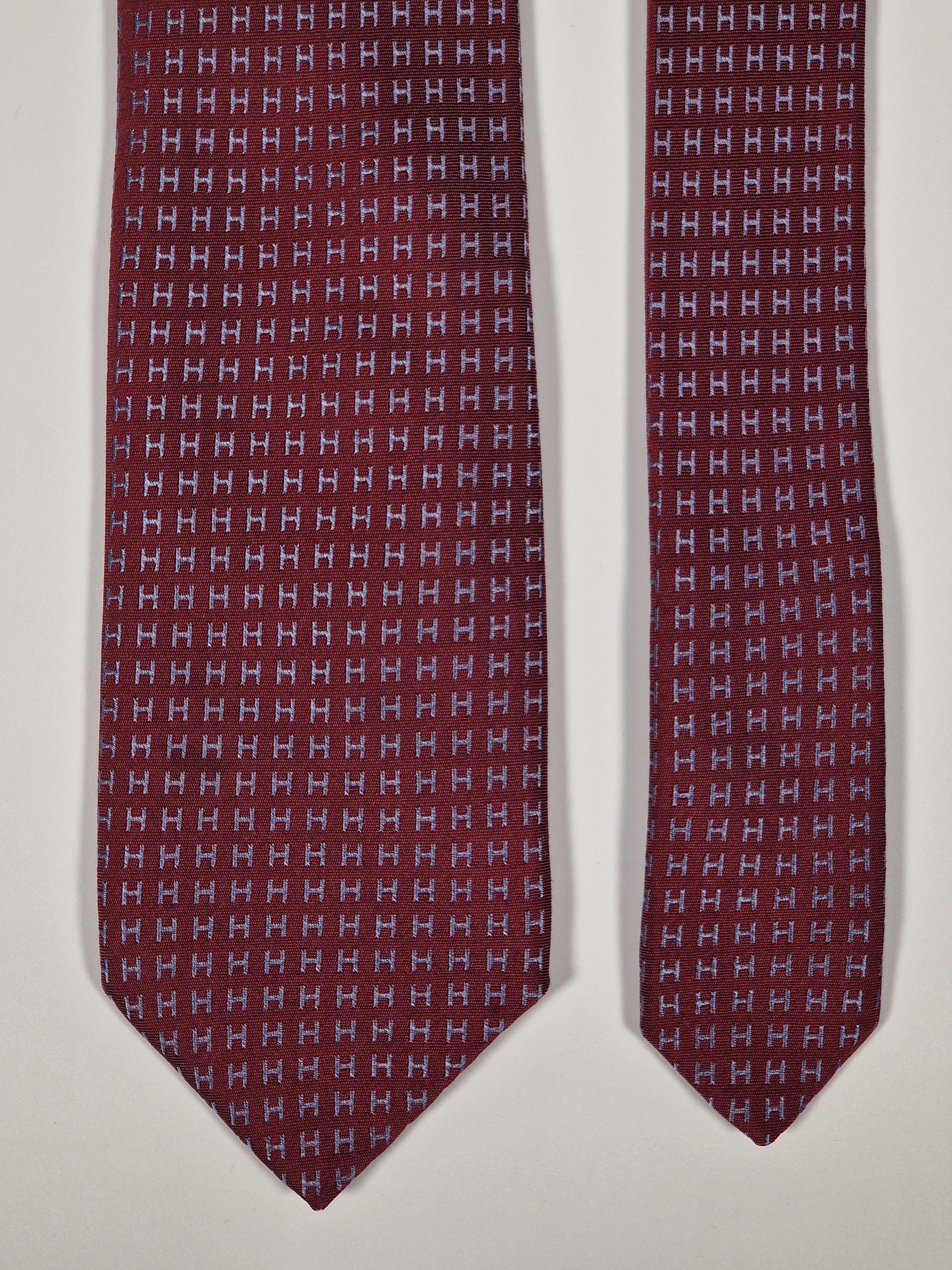 Hermés Red metallic Faconnee H Tie