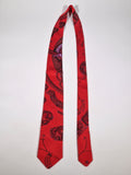 Scarf No code tie red Equestrian patter Hermés Tie with box