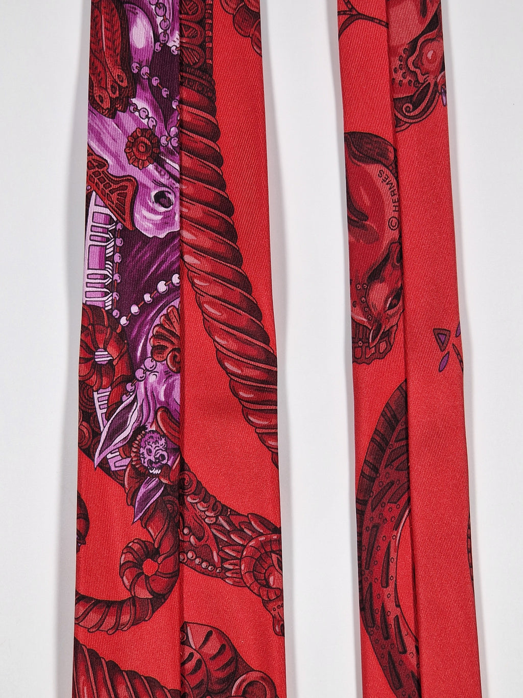 Scarf No code tie red Equestrian patter Hermés Tie with box