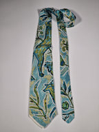 Hermès vintage silk blue mosaic scarf pattern tie no code
