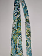 Hermès vintage silk blue mosaic scarf pattern tie no code