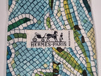 Hermès vintage silk blue mosaic scarf pattern tie no code