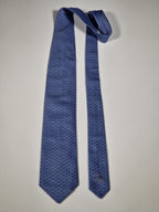 Hermès jaquard silk tie blue H pattern no code