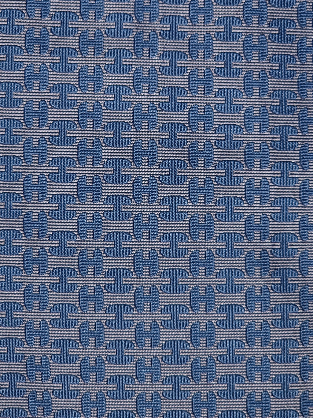Hermès jaquard silk tie blue H pattern no code