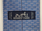 Hermès jaquard silk tie blue H pattern no code