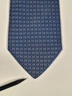 No Code Hermès tie blue H pattern no code