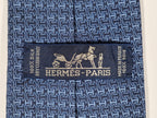 No Code Hermès tie blue H pattern no code