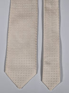 Hermés off white silk Faconnee H Tie