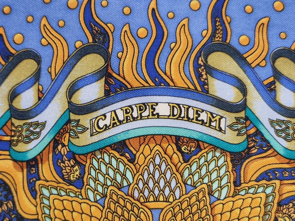 Vintage Hermes petit carrè 40 "Carpe Diem"